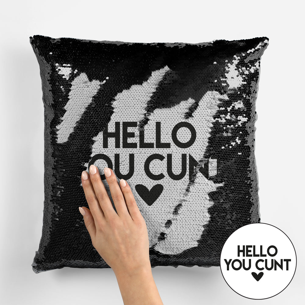 Hello You Cunt Sequin Cushion #1 image